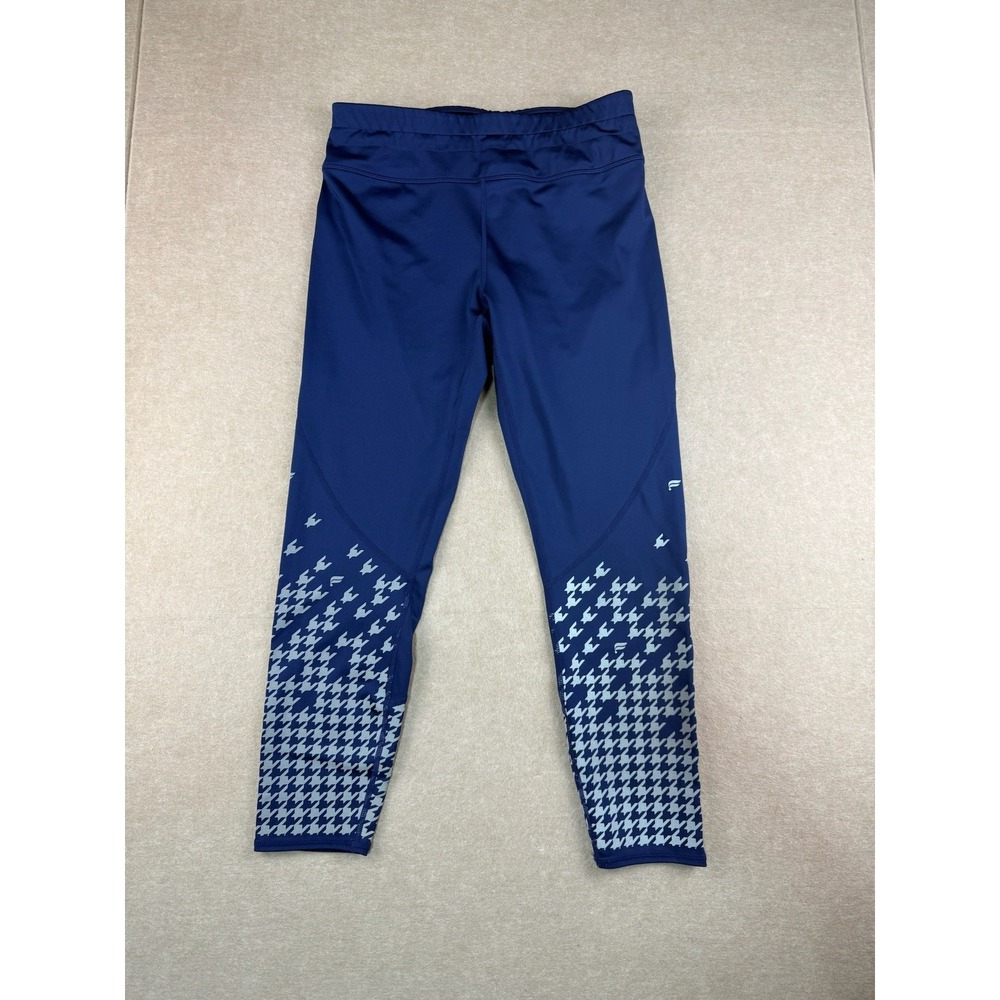 Fabletics Leggings Womens Size S Blue Ultracool‎ Houndstooth Print